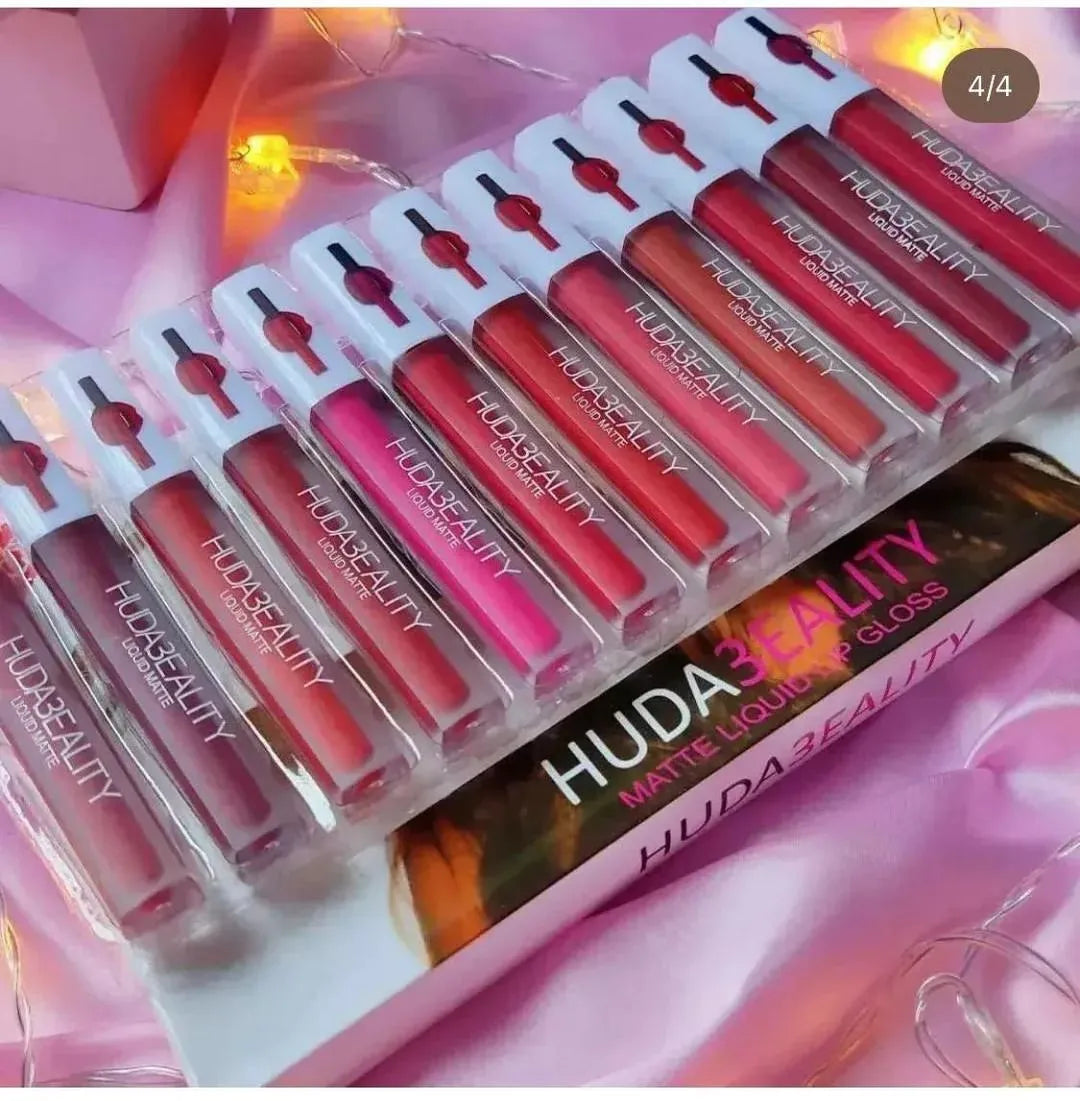 Matte Lip Gloss Set 12 Shades Long Lasting